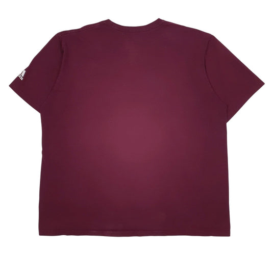 Mens Burgundy Adidas Trojan Softball  T Shirt