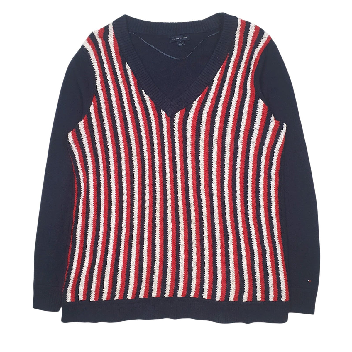 Womens Red Tommy Hilfiger  V Neck Jumper