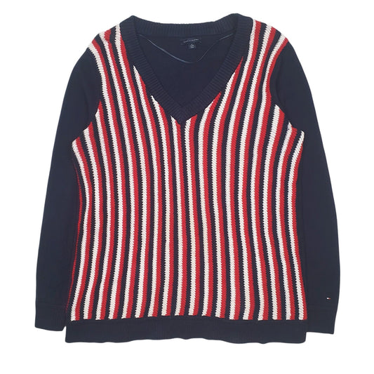 Womens Red Tommy Hilfiger  V Neck Jumper
