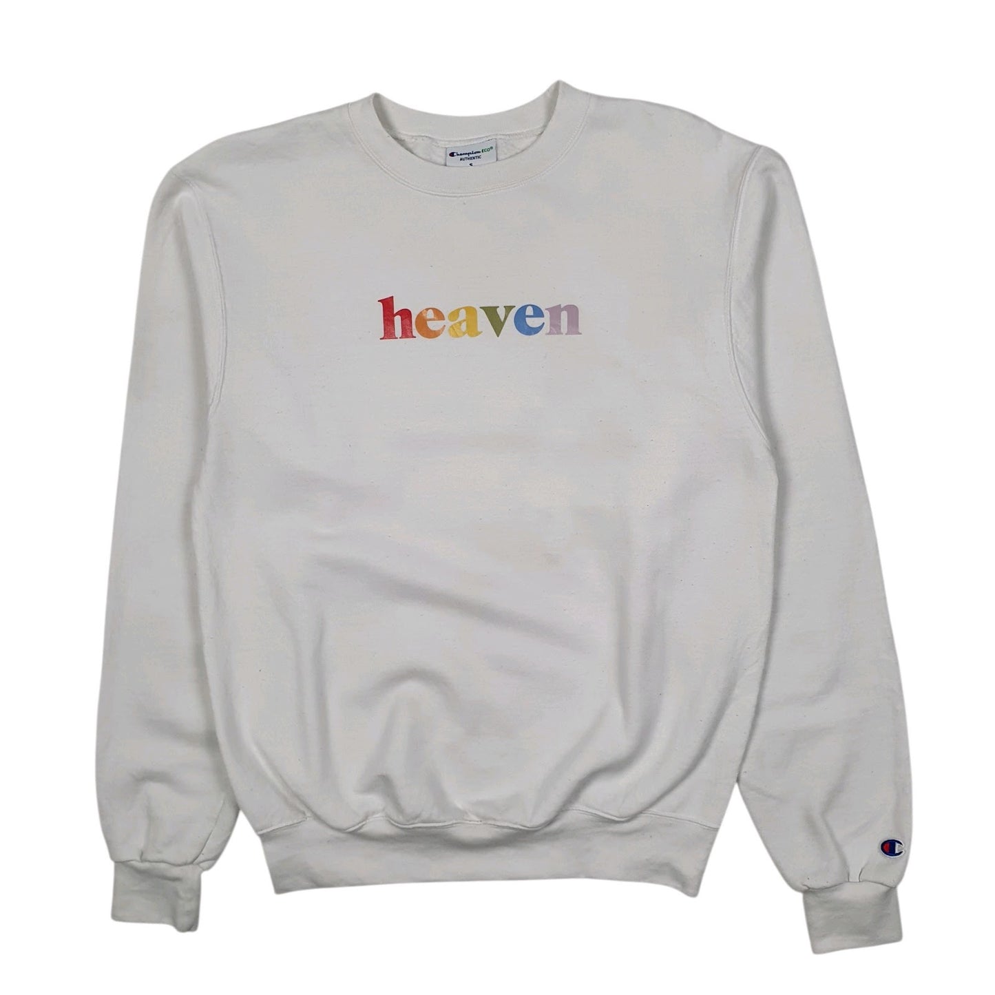 Mens White Champion Heaven Crewneck Jumper