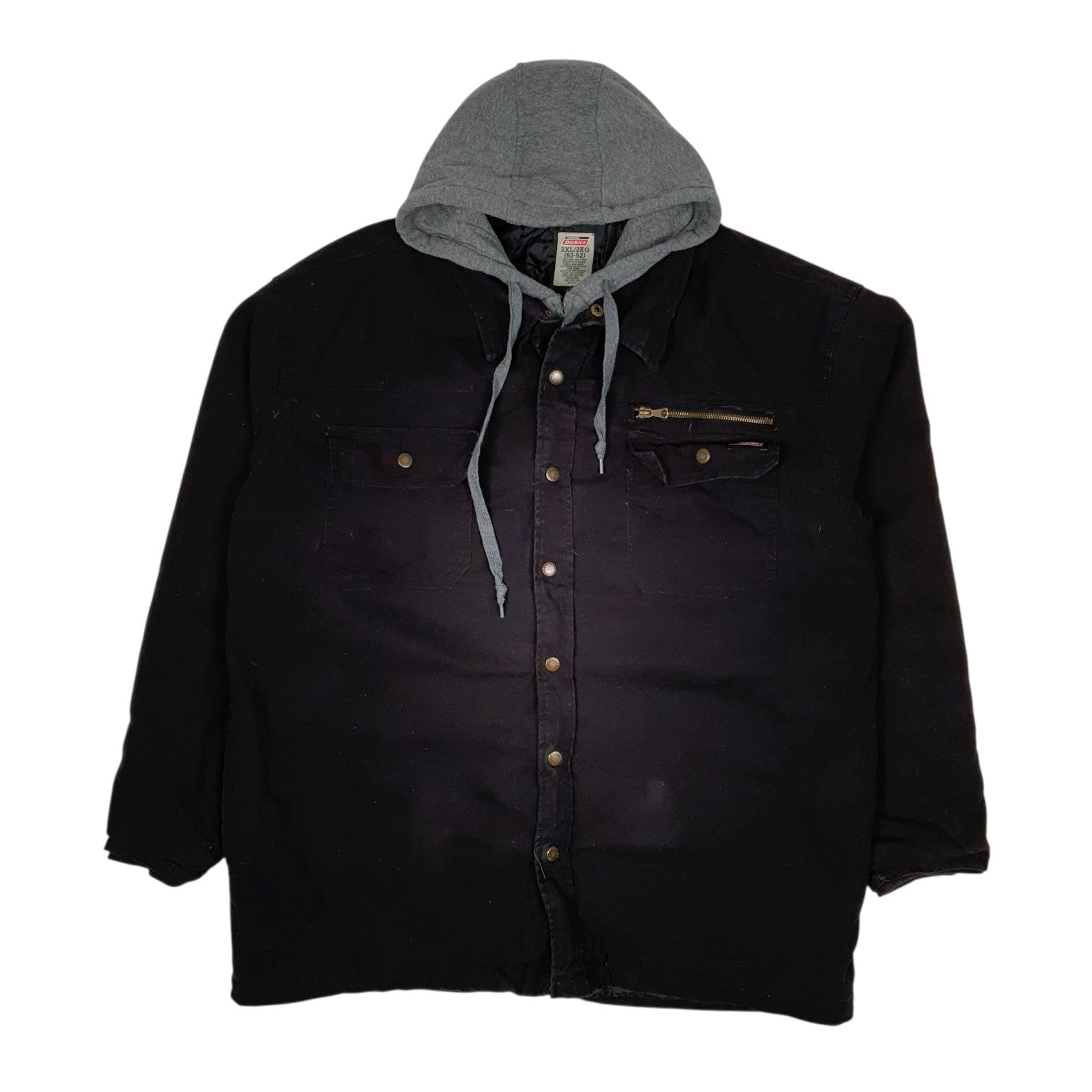 Mens Black Wrangler Chore Windbreaker Hoodie Full Zip Coat