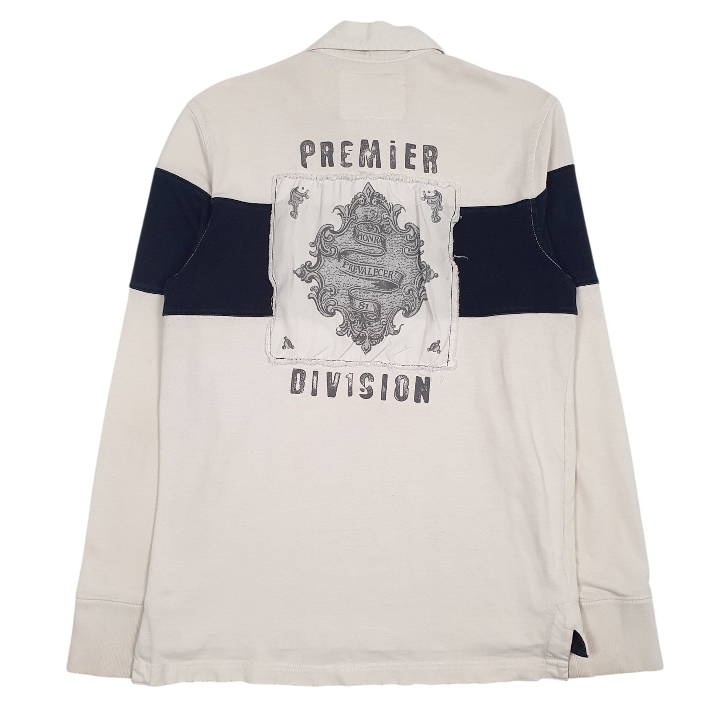 Mens White Express Rugby Crewneck Polo Shirt