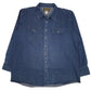 Mens Blue BB Brand Pearl Snap Long Sleeve Shirt