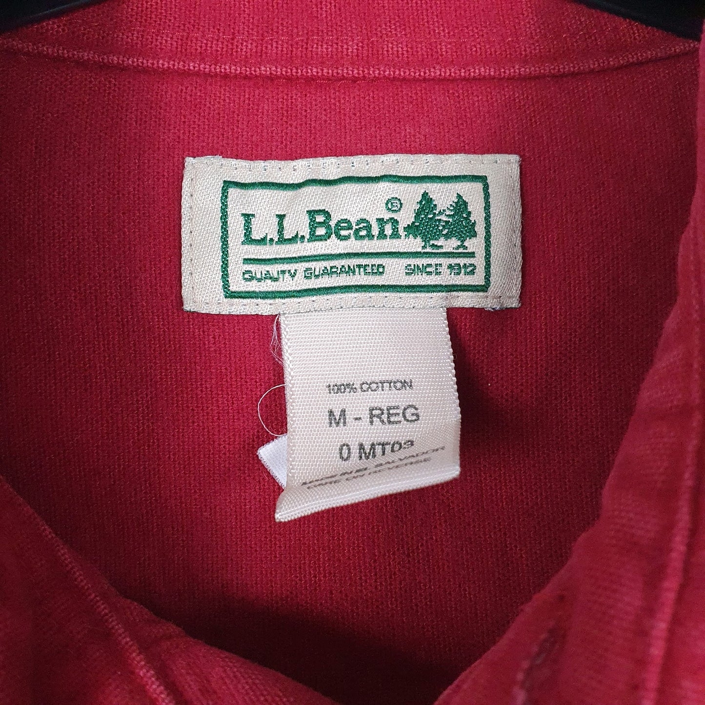 Mens Red L.L.Bean Chamois  Shirt