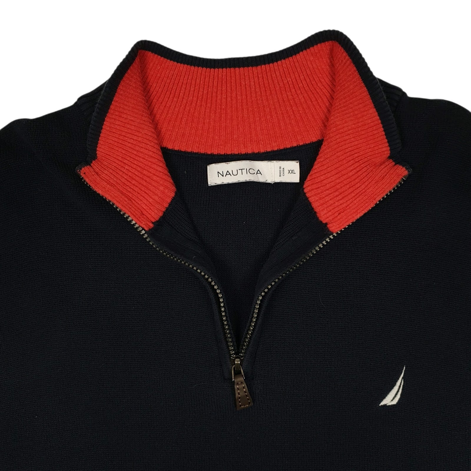 Mens Navy Nautica  Quarter Zip Jumper