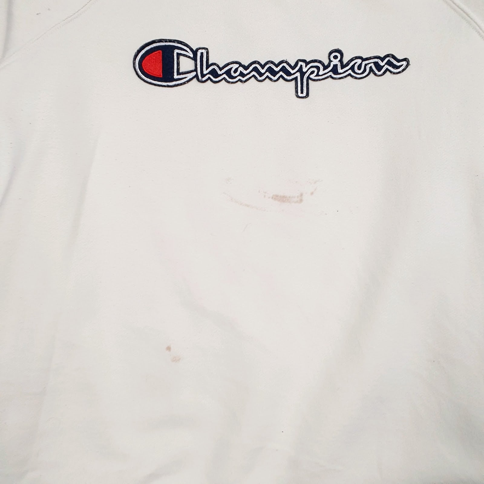 Mens Cream Champion  Crewneck Jumper