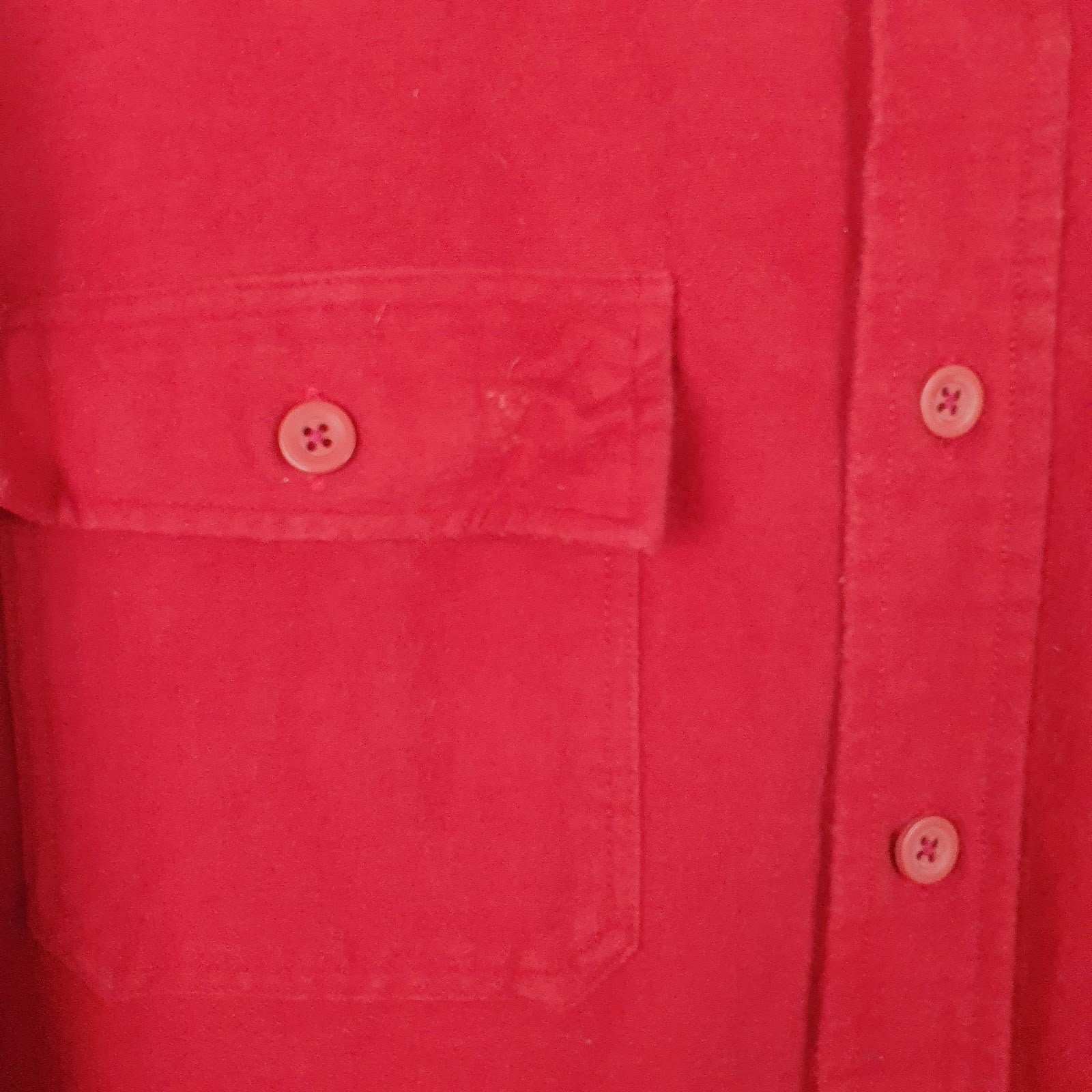 Mens Red L.L.Bean Chamois  Shirt