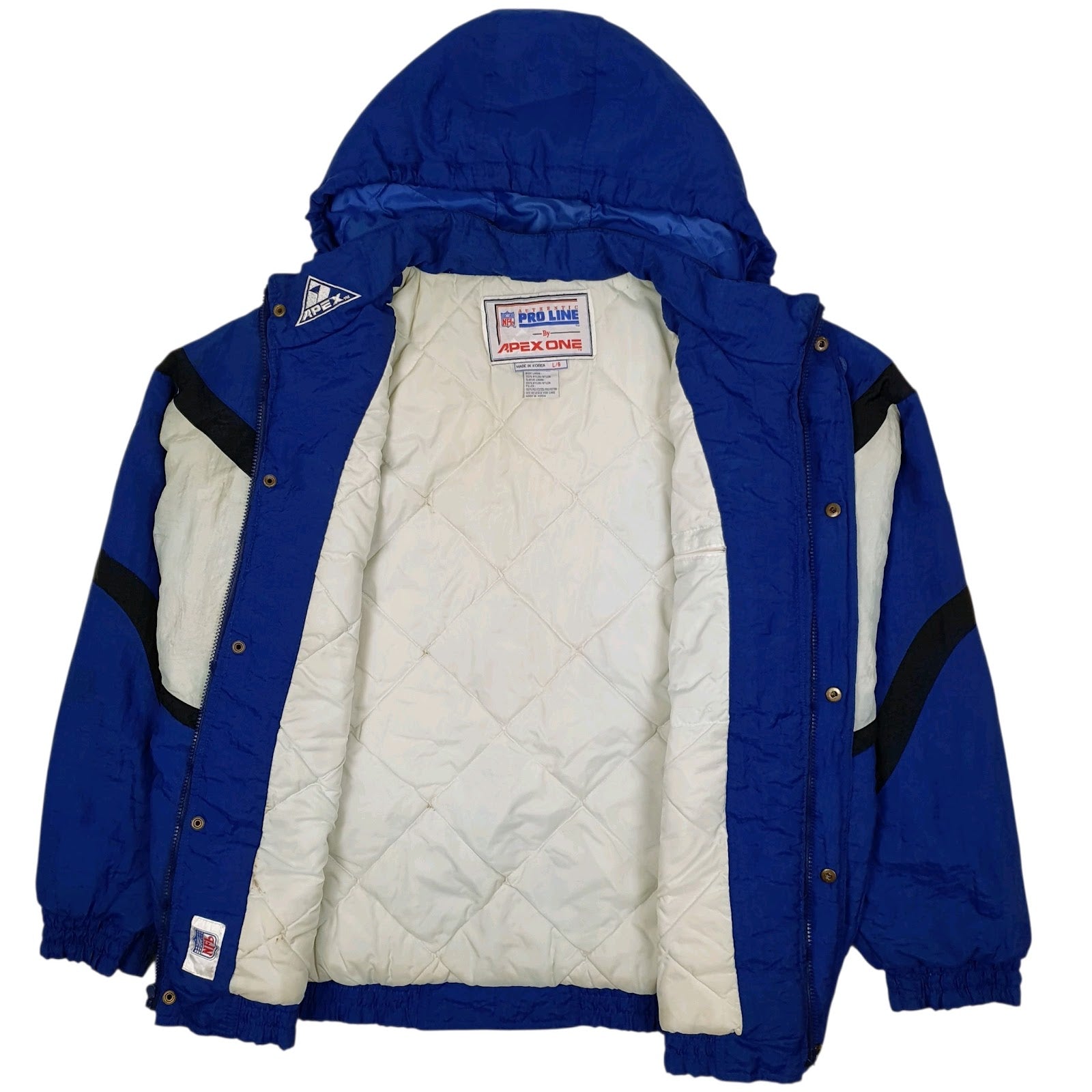 Mens Blue Apex One Pro Line Dallas Cowboys NFL Vintage 90s Full Zip Coat