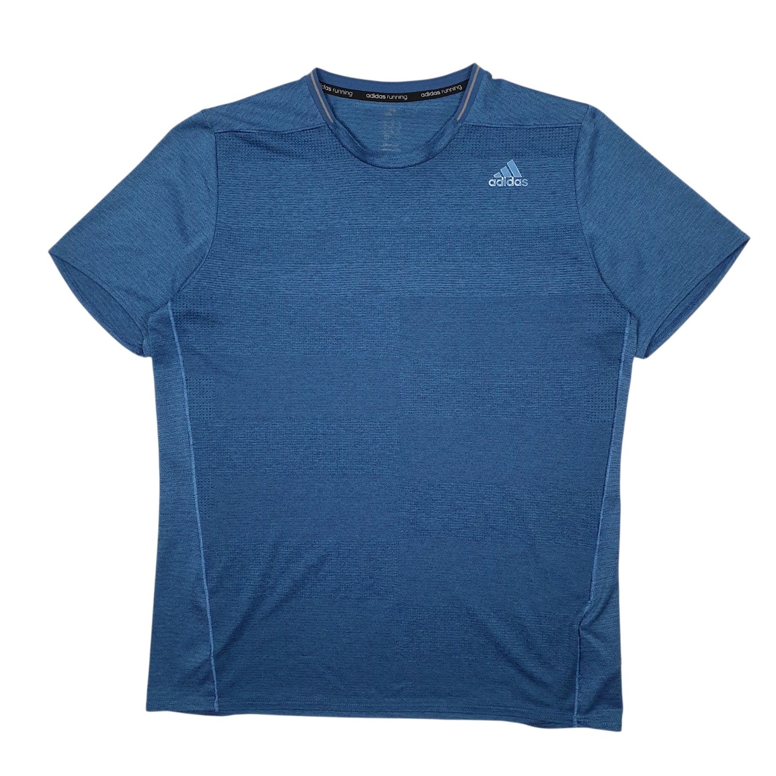 Mens Blue Adidas Running Short Sleeve T Shirt