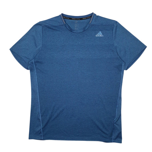 Mens Blue Adidas Running Short Sleeve T Shirt