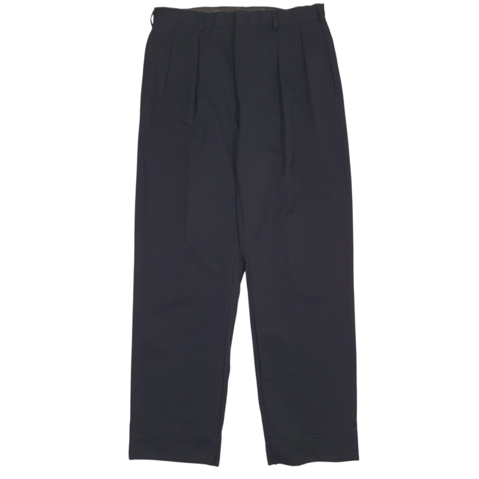 Mens Black Polo Ralph Lauren Pleated Formal Trousers