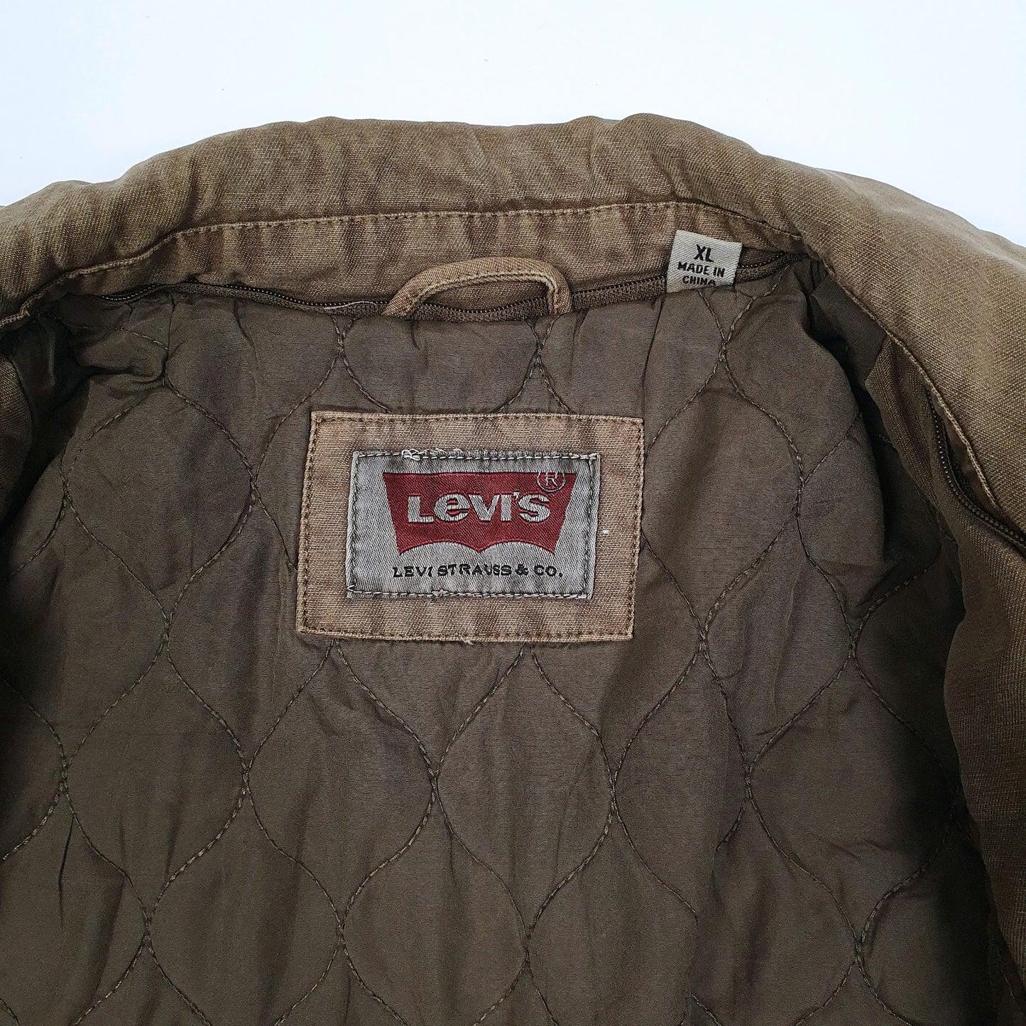 Mens Brown Levis Type 3 Canvas Bomber Windbreaker  Coat