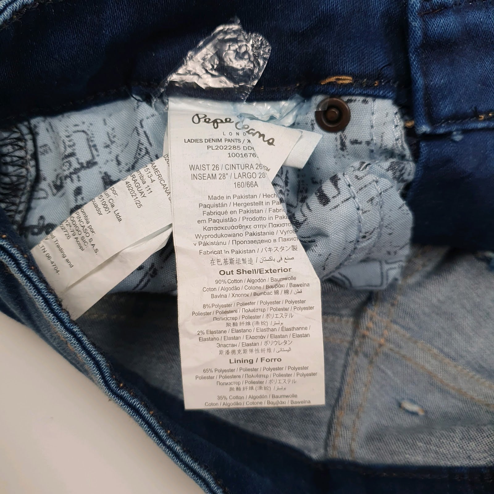 Womens Blue Pepe Jeans High Waisted  Jeans
