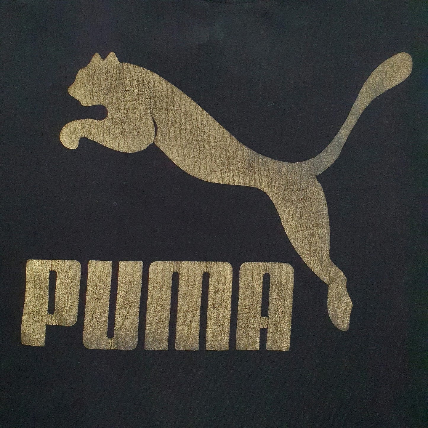 Mens Black Puma Spellout  T Shirt