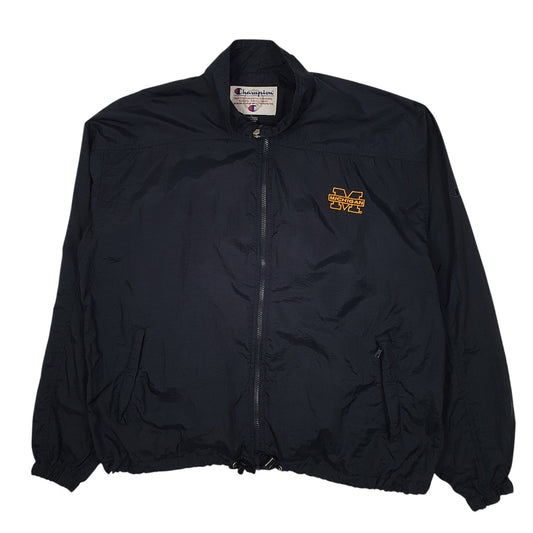 Mens Navy Champion Vintage 90s Michigan University Gilet Coat