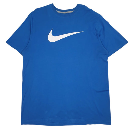 Mens Blue Nike Swoosh Short Sleeve T Shirt