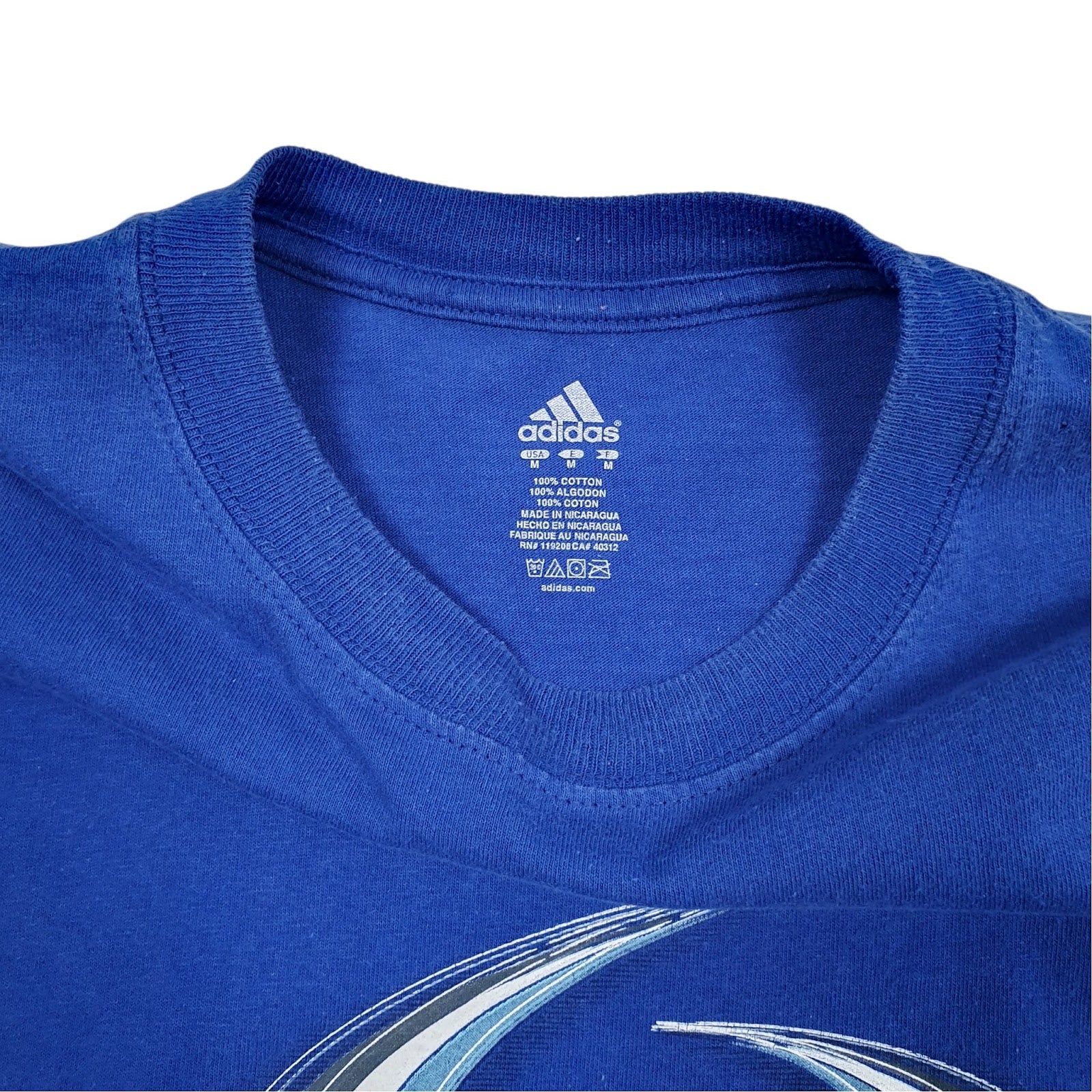Mens Blue Adidas   T Shirt