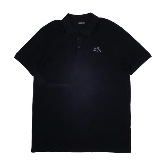 Mens Black Kappa  Short Sleeve Polo Shirt
