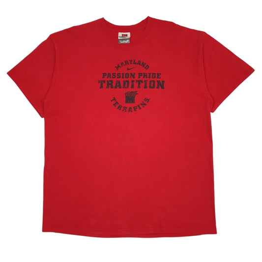 Mens Red Nike Maryland Terapins Short Sleeve T Shirt