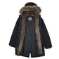 Mens Black Levis Fur Lined Fishtail  Coat