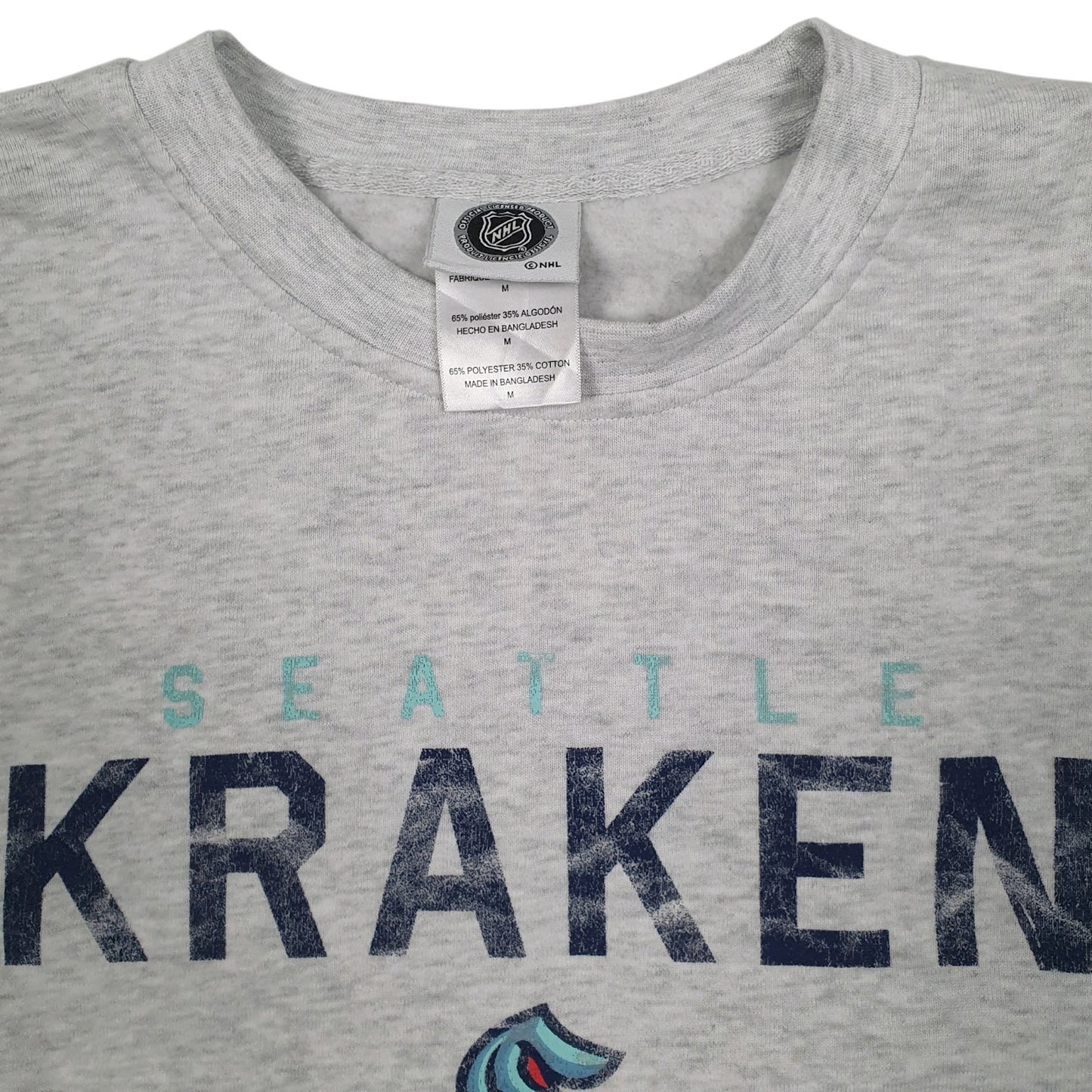 Mens Grey NHL Seattle Kraken Crewneck Jumper