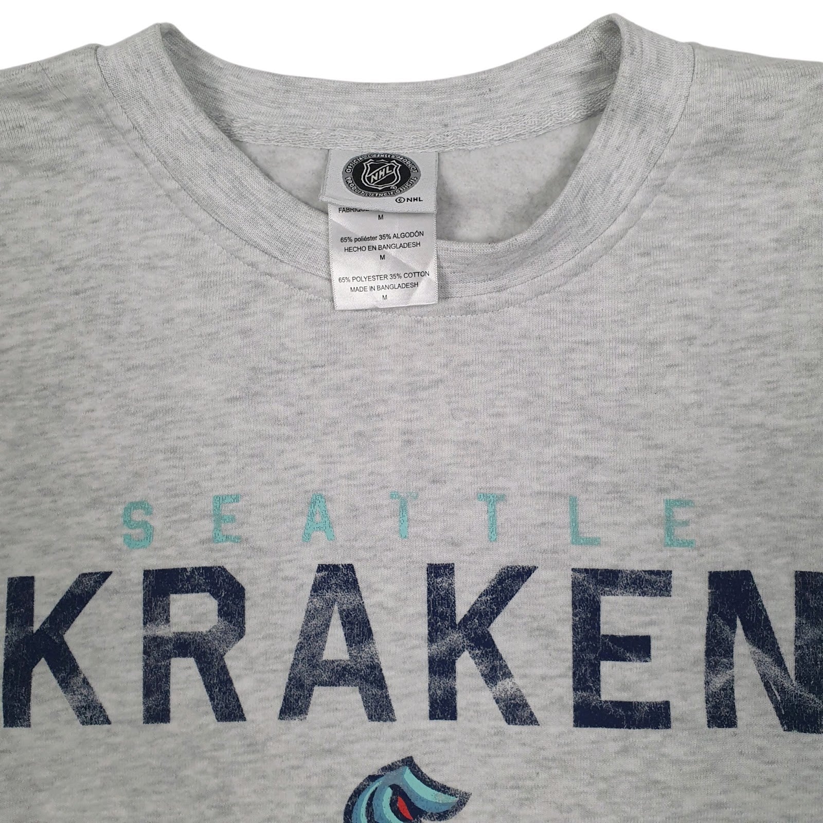 Mens Grey NHL Seattle Kraken Crewneck Jumper