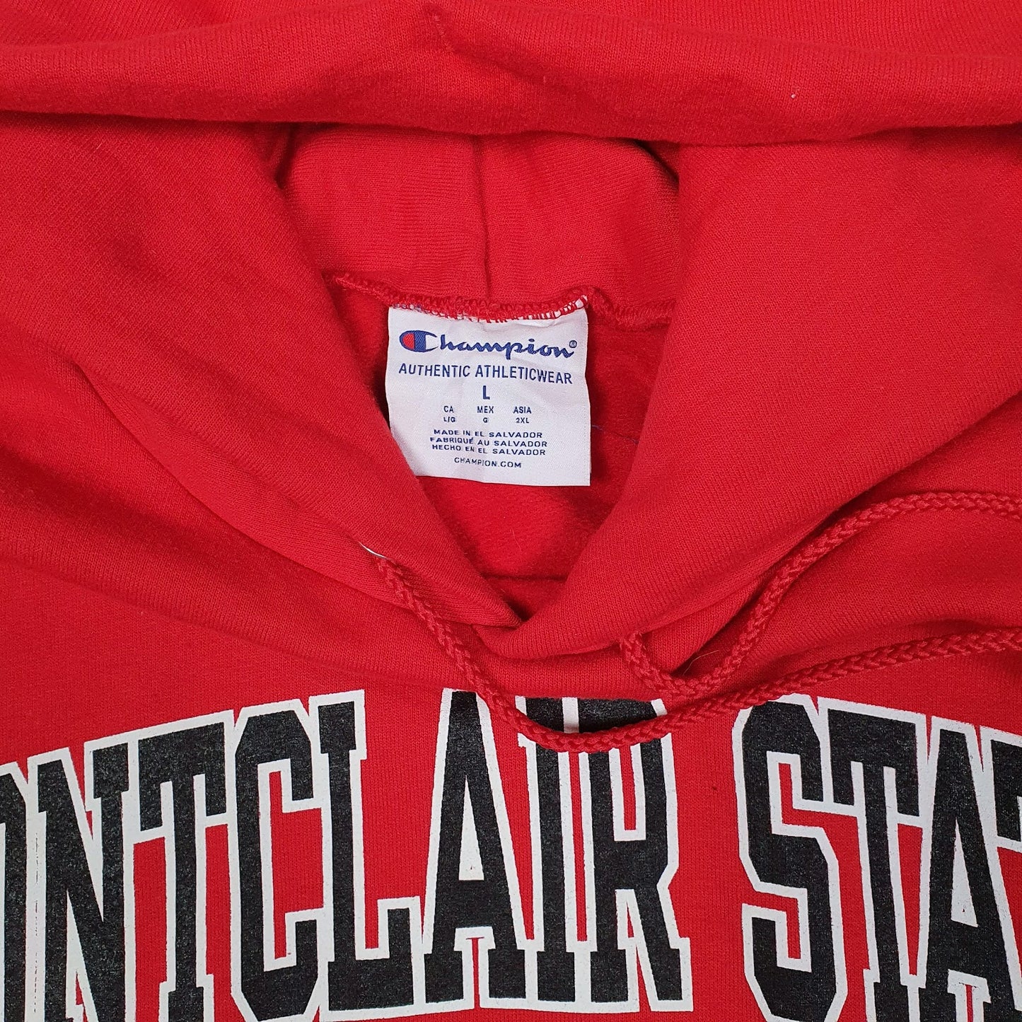 Mens Red Champion Montclair State University Hoodie Jumper