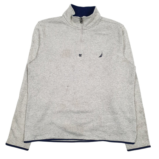 Mens Grey Nautica  Quarter Zip Jumper