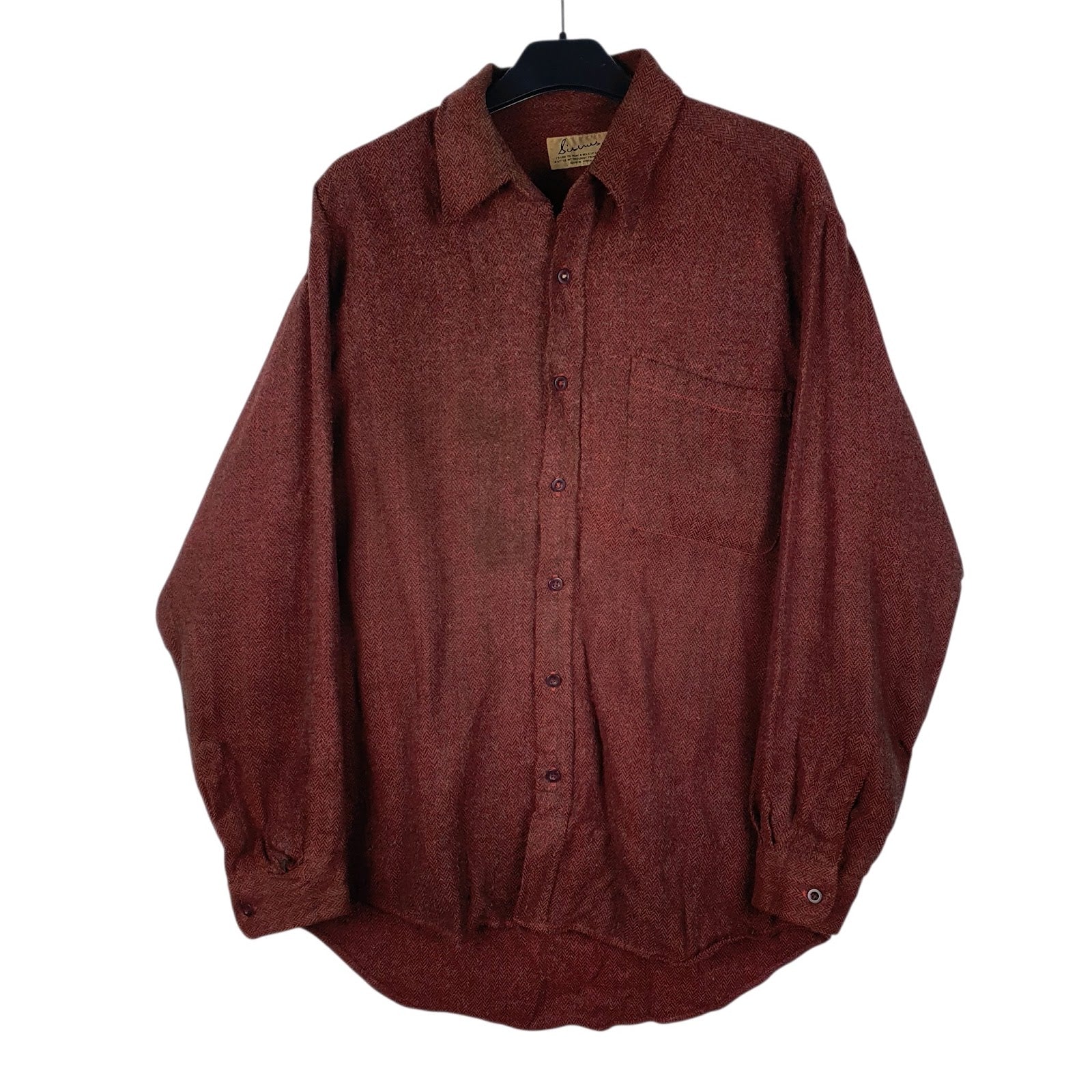 Mens Red Siennus  Long Sleeve Shirt