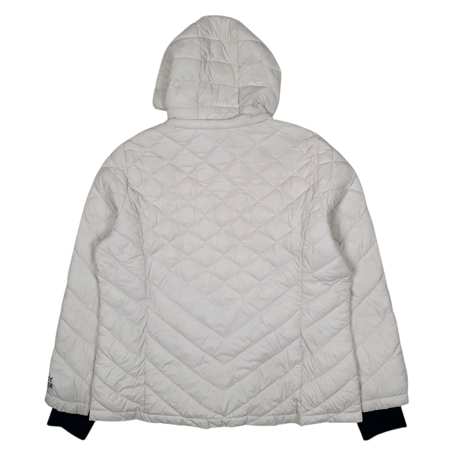 Womens White Tommy Hilfiger Quilted Hoodie Coat