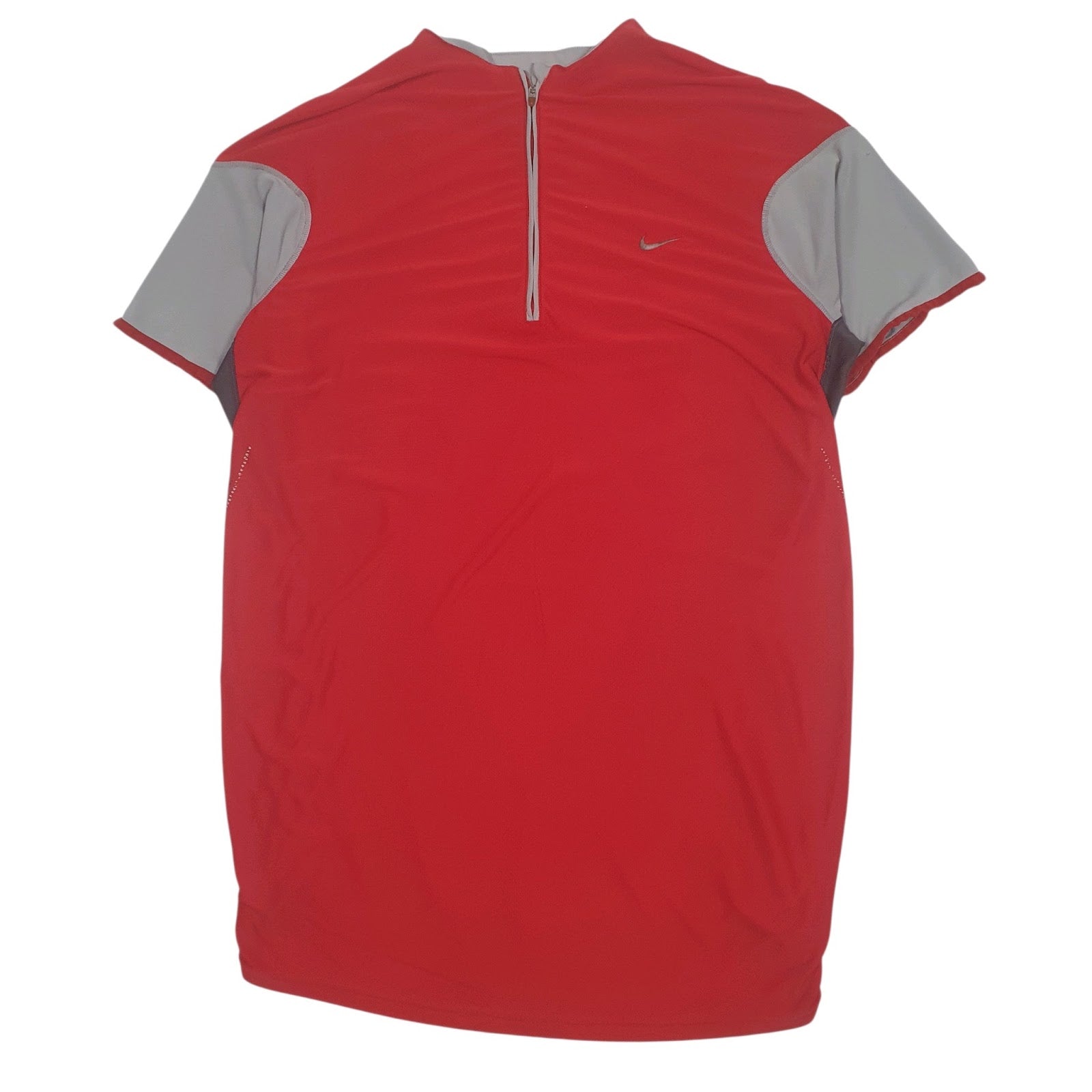 Mens Red Nike Dri-Fit Cycling Jersey Short Sleeve T Shirt