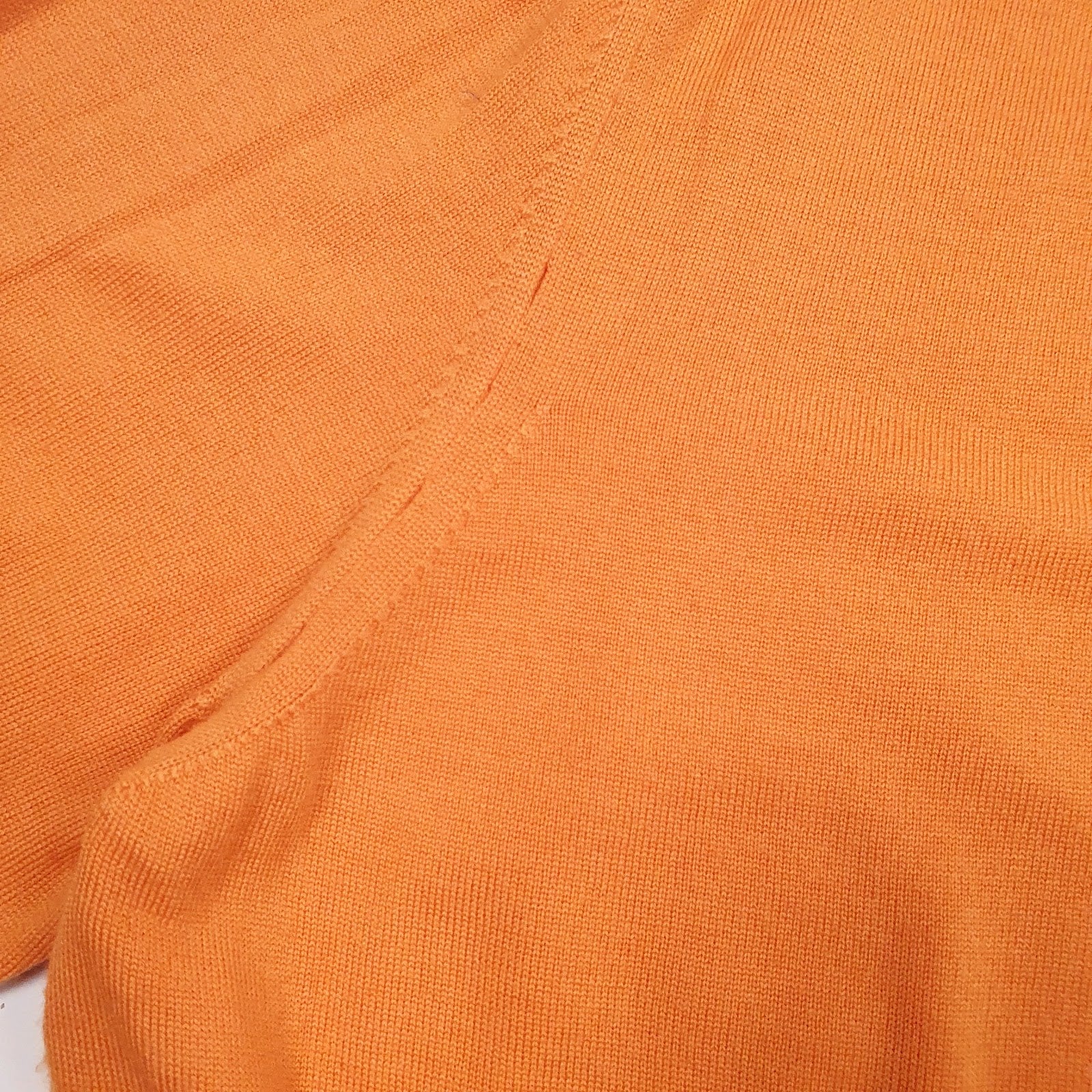 Mens Orange Valentino Merino V Neck Jumper