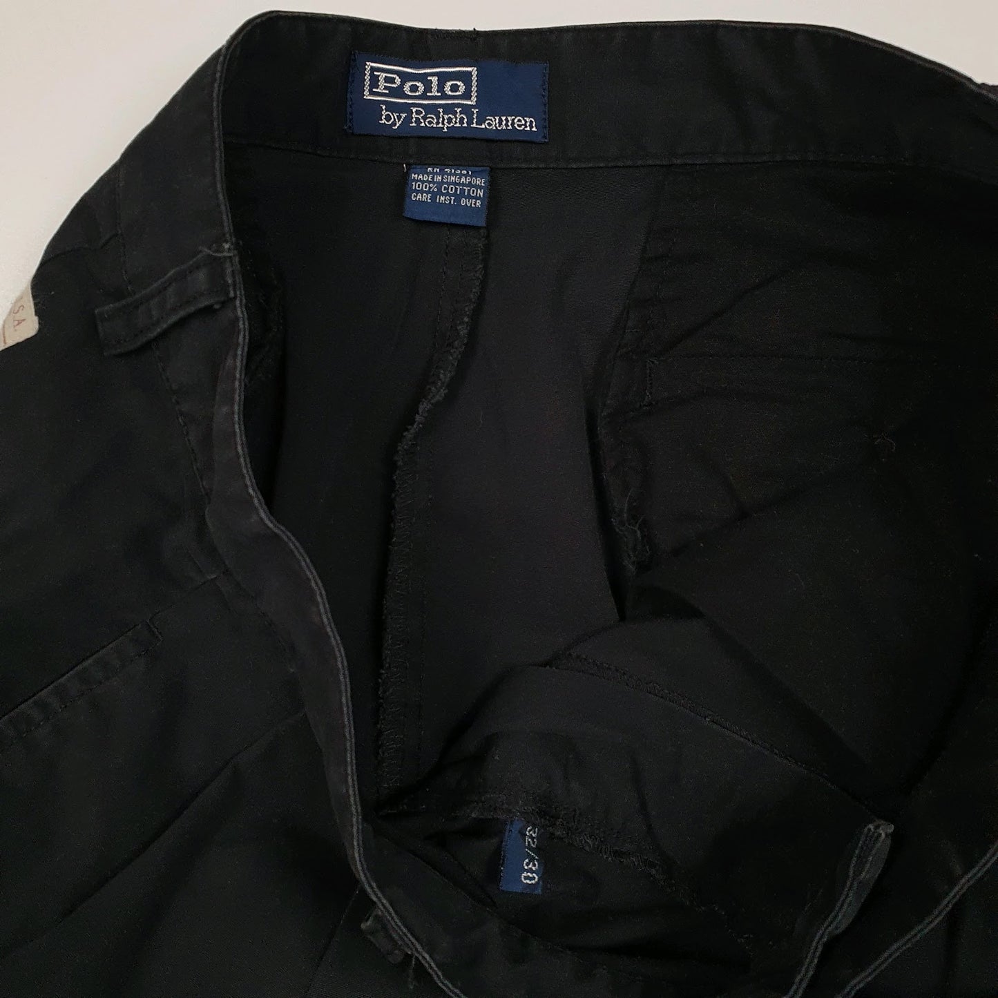 Mens Black Polo Ralph Lauren Hammond Pant Double Pleated  Trousers
