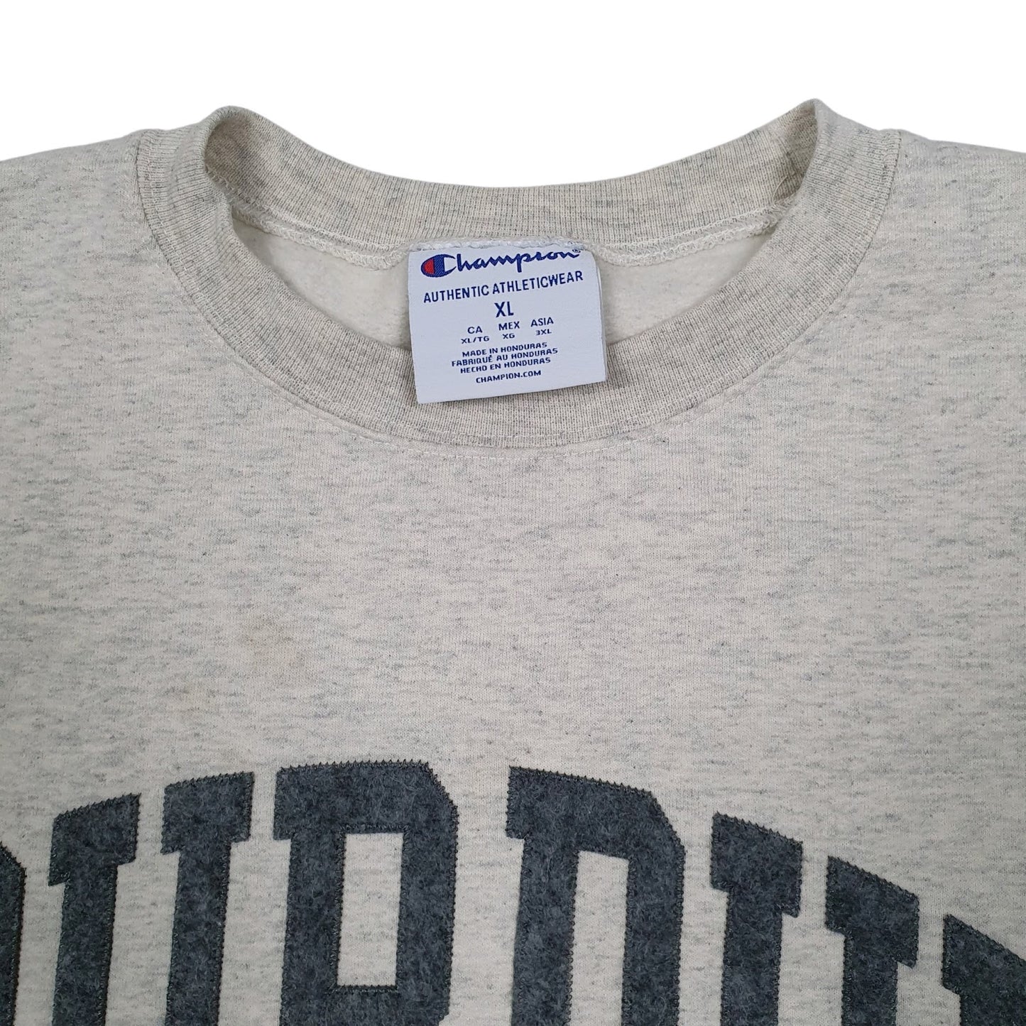 Mens Beige Champion Purdue University Crewneck Jumper