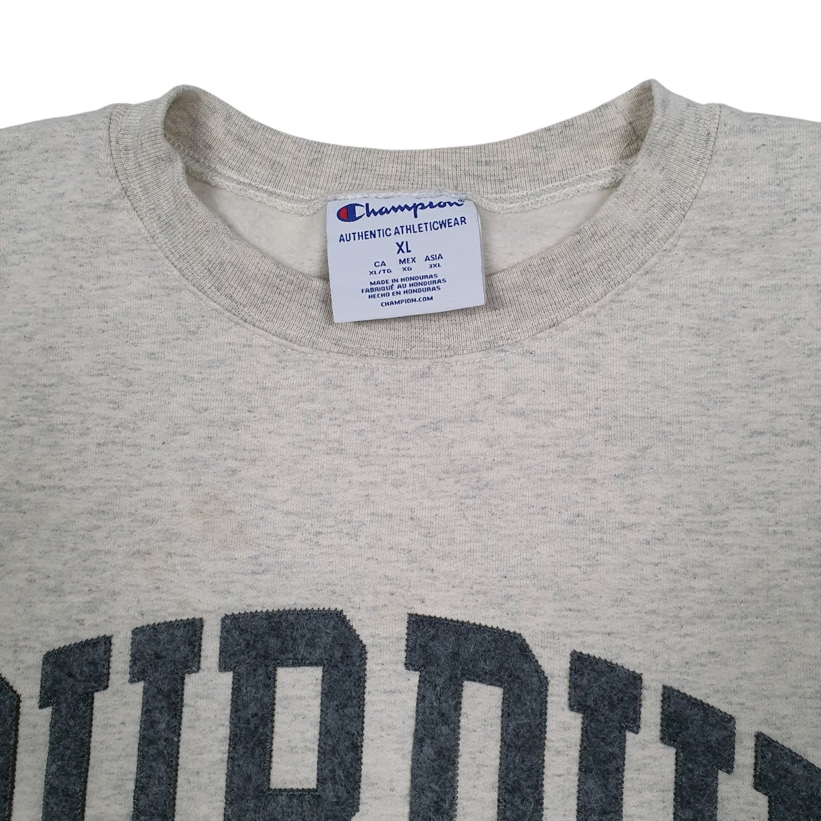 Mens Beige Champion Purdue University Crewneck Jumper