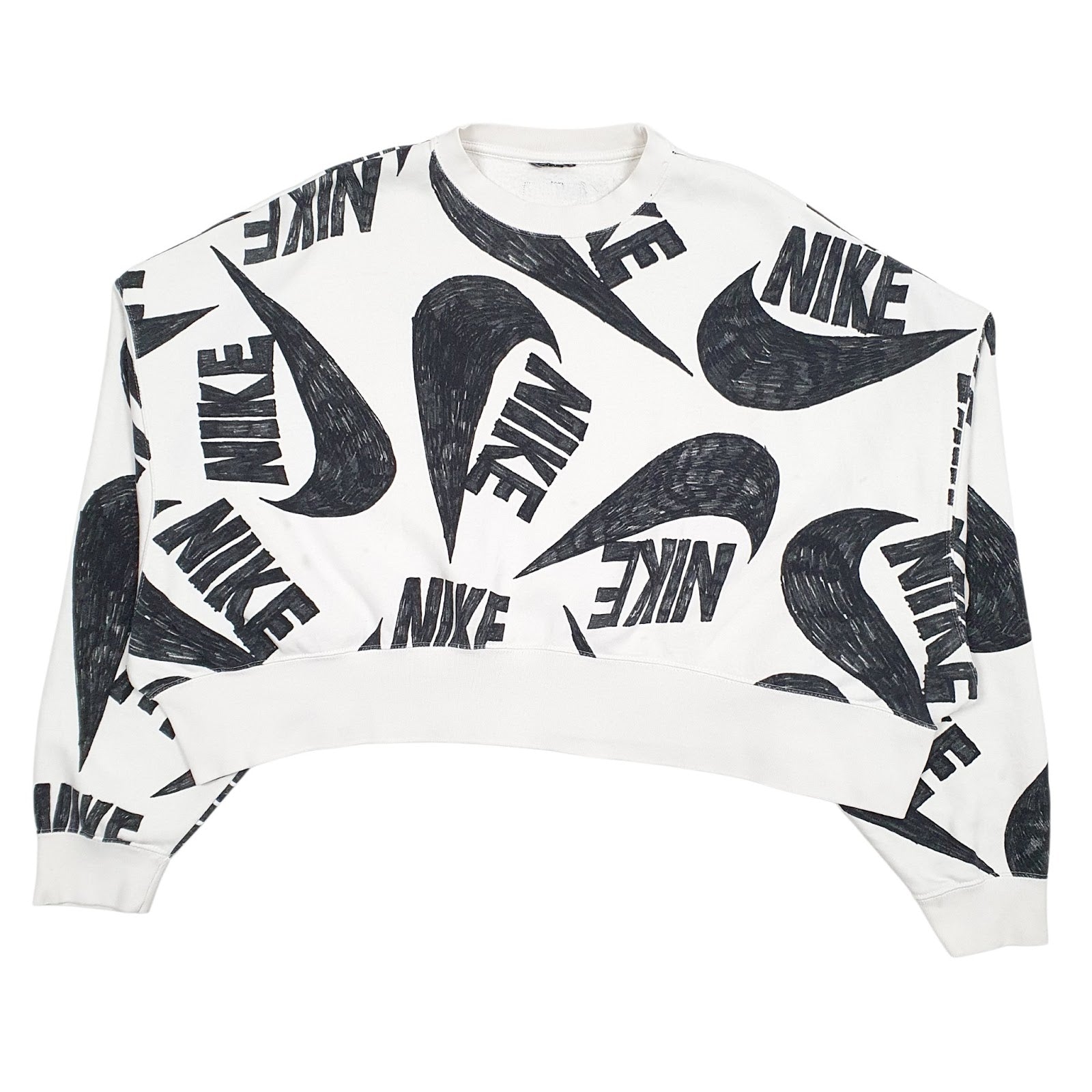 Womens White Nike  Crewneck Jumper