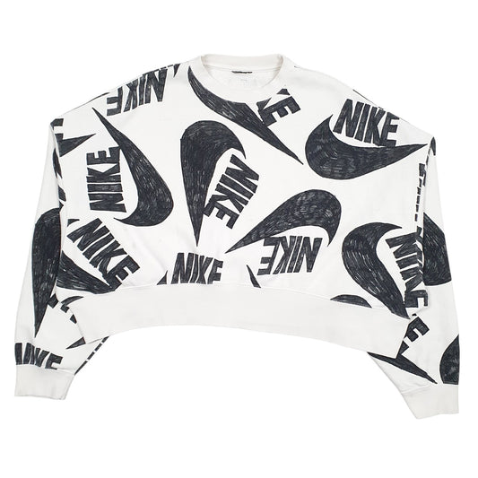 Womens White Nike  Crewneck Jumper