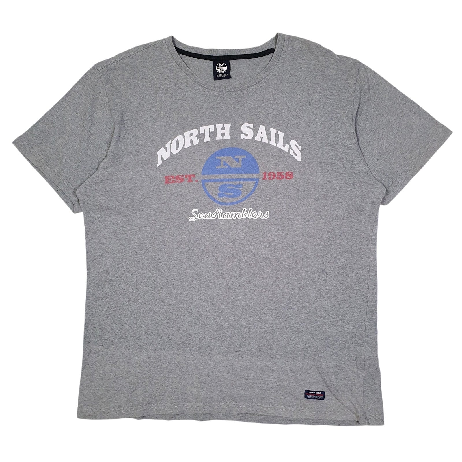 Mens Grey North Sails  Short Sleeve T Shirt