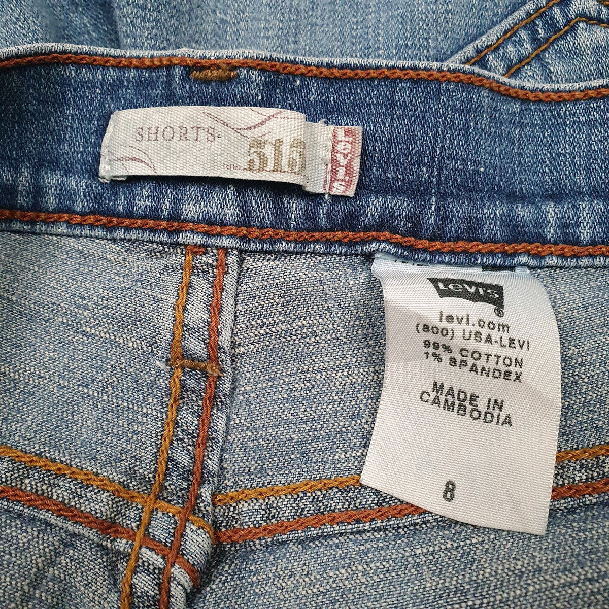 Womens Blue Levis   Shorts
