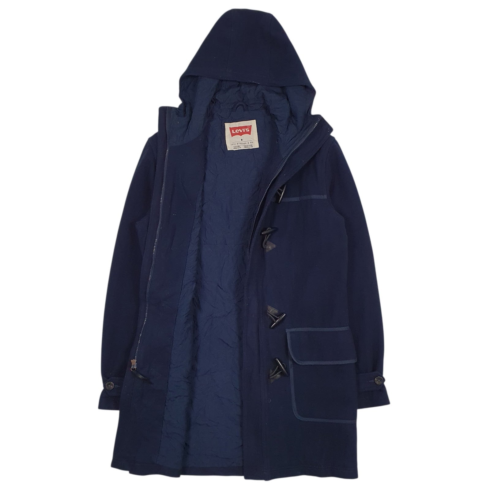 Mens Navy Levis Longlined  Coat
