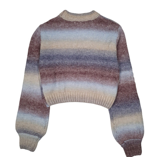 Womens Blue Garage Cropped Crewneck Jumper