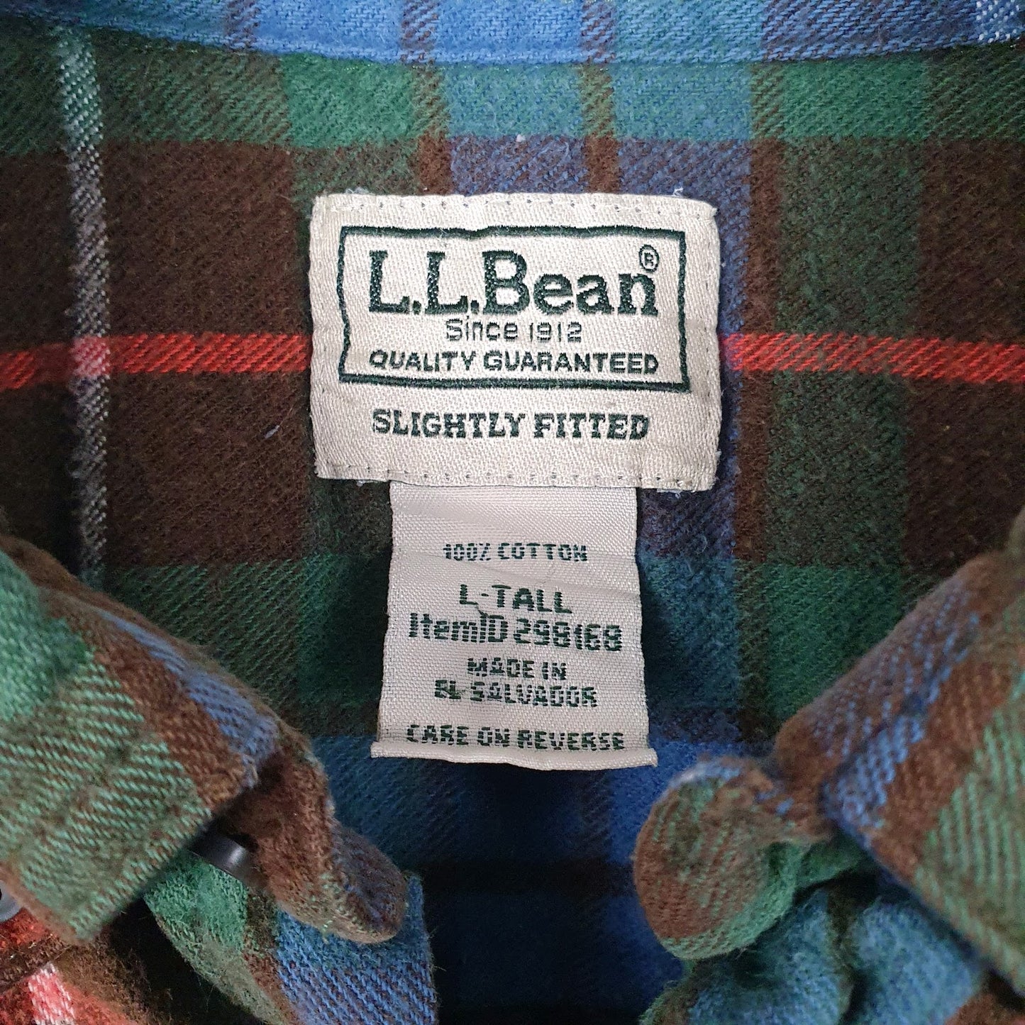 Mens Blue L.L.Bean Flannel  Shirt