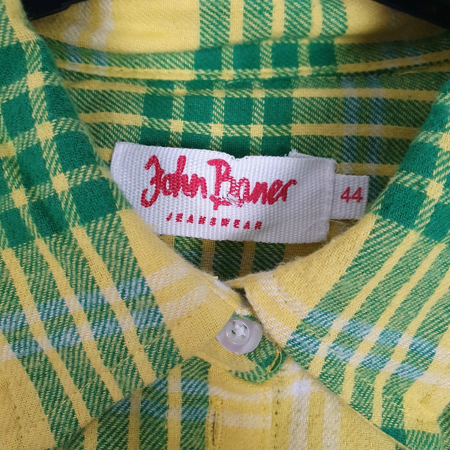 Mens Yellow John Baner Vintage Flannel  Shirt