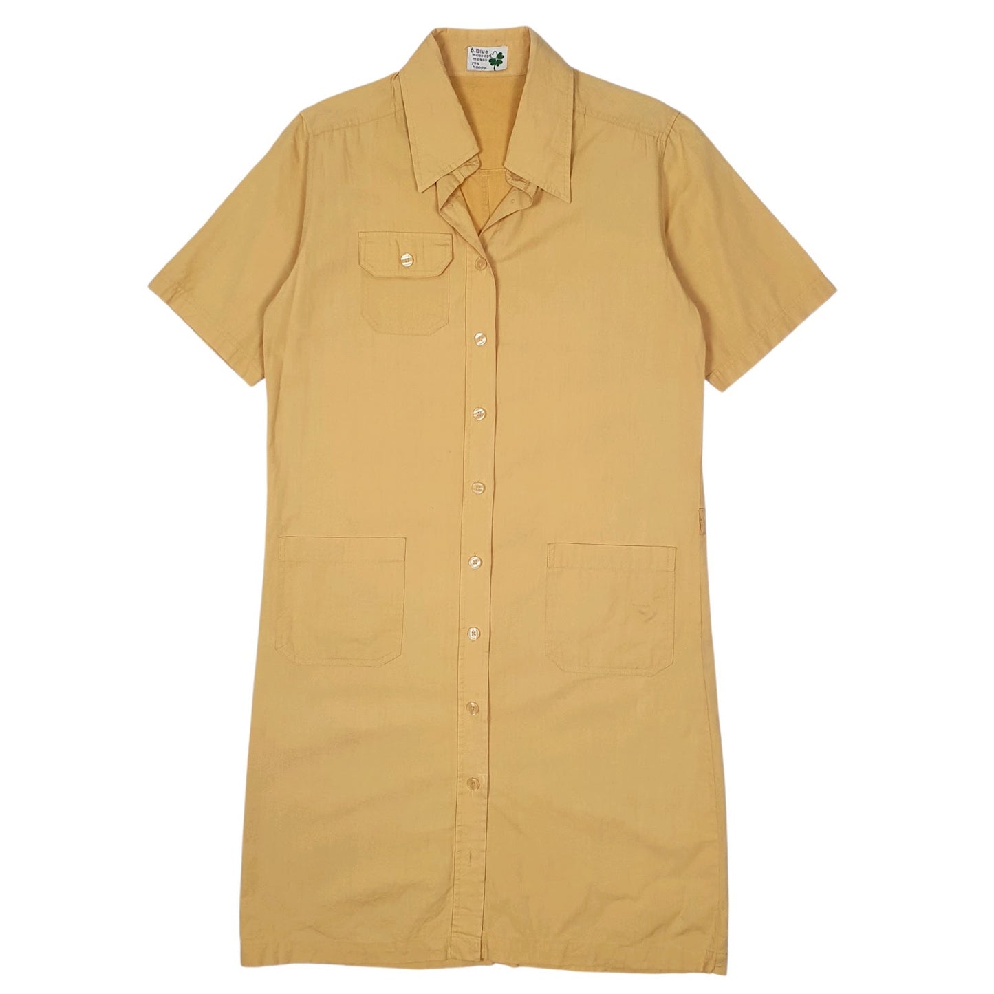 Womens Yellow D.Blue Utility Short Sleeve Dress
