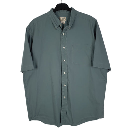 Mens Green L.L.Bean  Short Sleeve Shirt