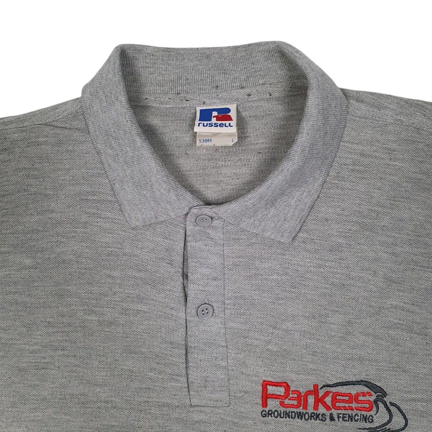Mens Grey Russell Athletic  Hoodie Polo Shirt