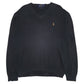 Mens Black Polo Ralph Lauren Pima V Neck Jumper