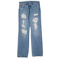 Mens Blue Levis Distressed 501 JeansW34 L34