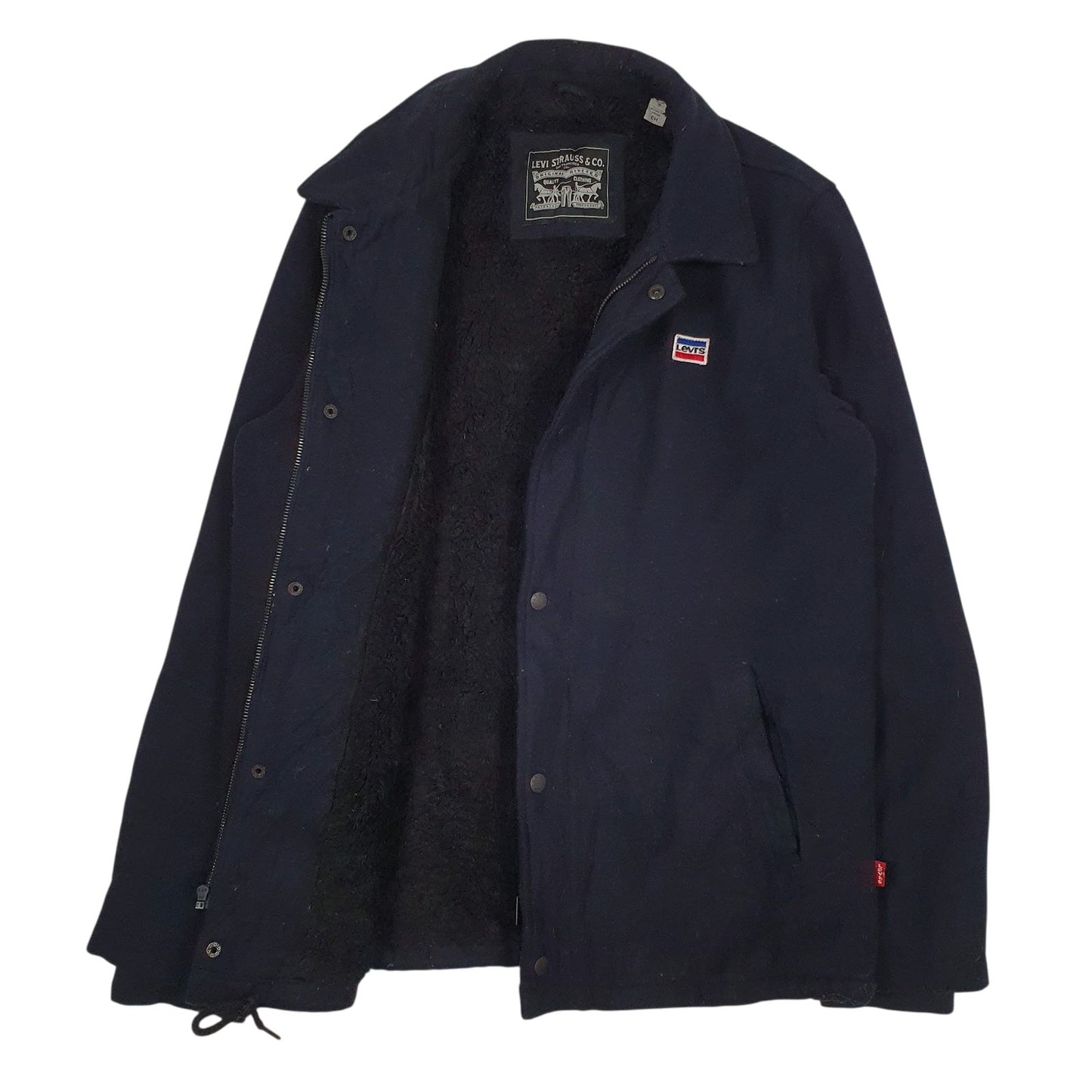 Mens Navy Levis Sherpa Lined  Coat