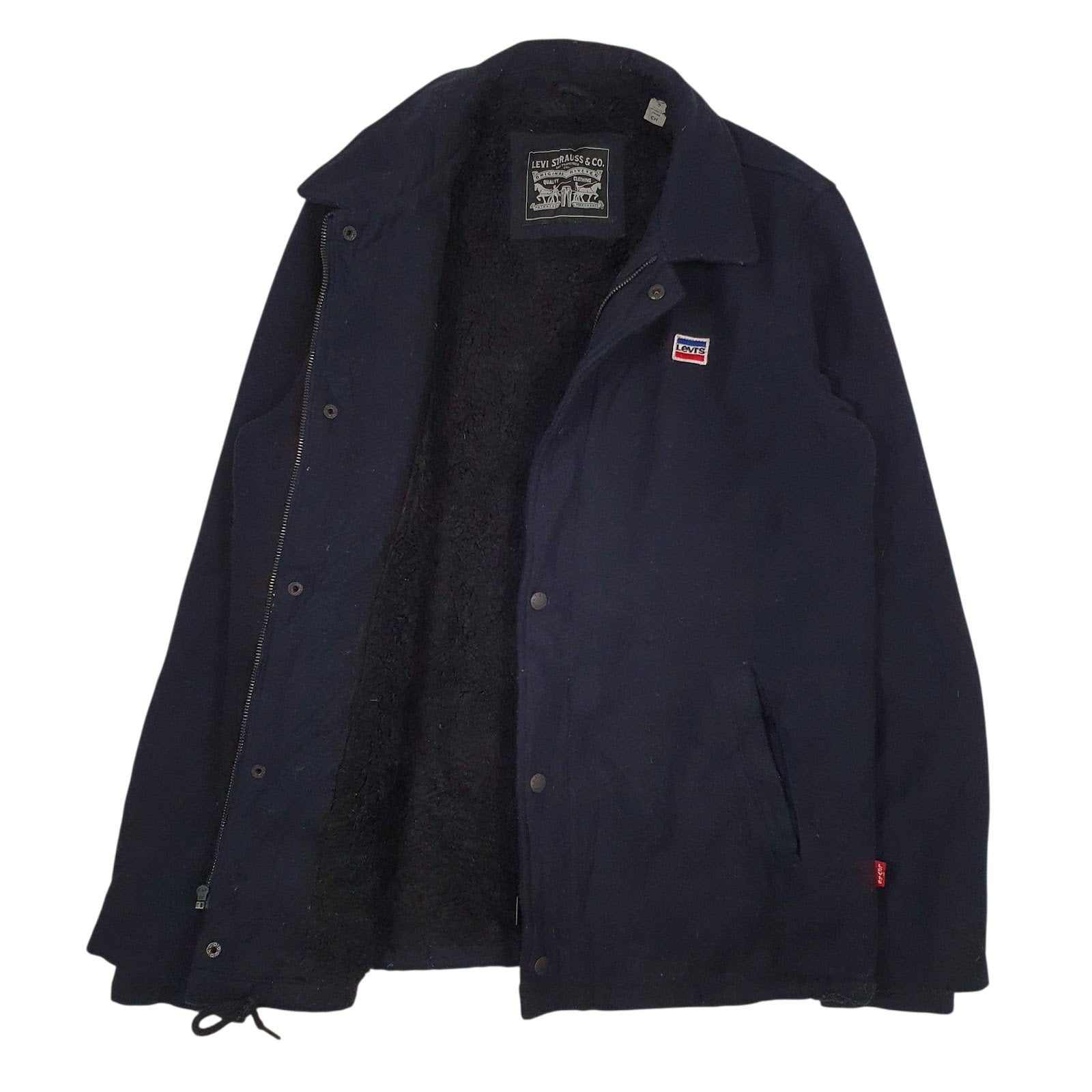 Mens Navy Levis Sherpa Lined  Coat